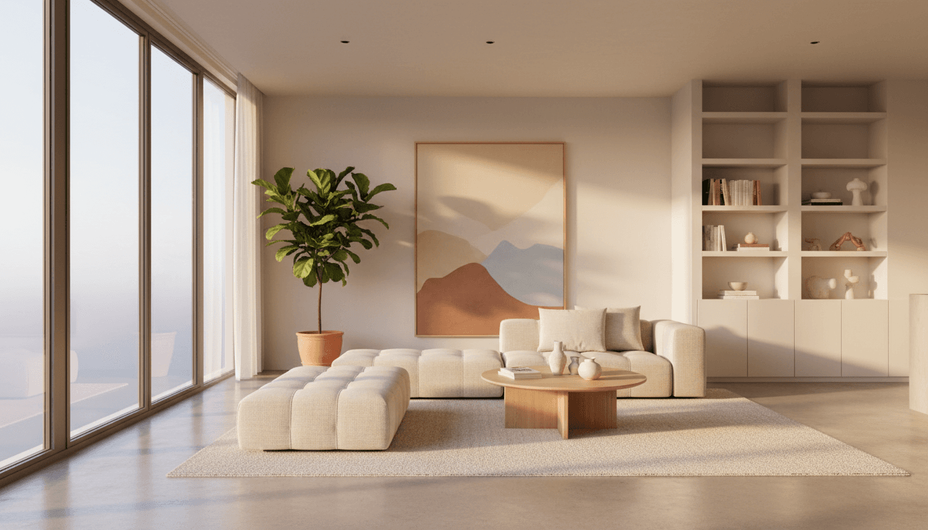 A hotel or villa interior suitable for production