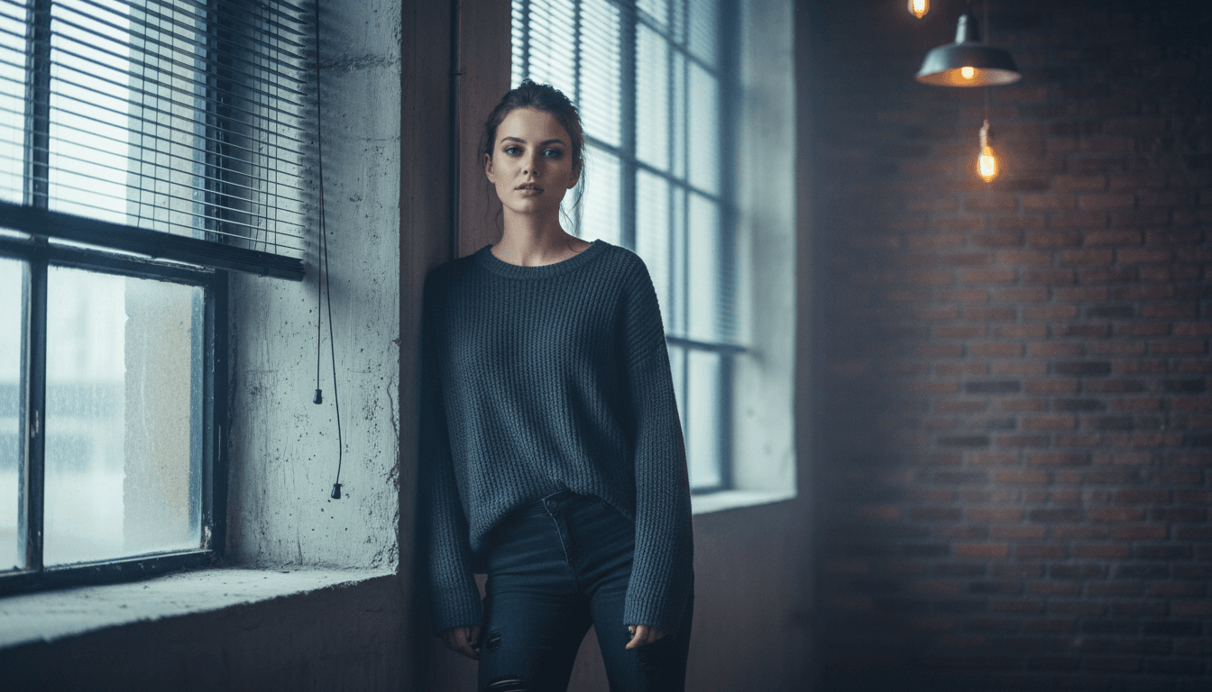 Industrial interior with textured walls and moody production light